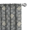 thumbnail image 1 of Ambesonne Abstract Curtains, Ornamental Shapes Bohemian, Pair of 28"x63", Dimgray Champagne, 1 of 5