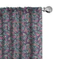 thumbnail image 1 of Ambesonne Abstract Curtains, Ornamental Wavy Lines, Pair of 28"x84", Fuchsia Slate Blue Cream, 1 of 5