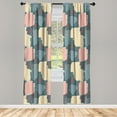 thumbnail image 1 of Ambesonne Abstract Curtains, Pastel Tone Abstract Print, Pair of 28"x63", Blush Beige, 1 of 2