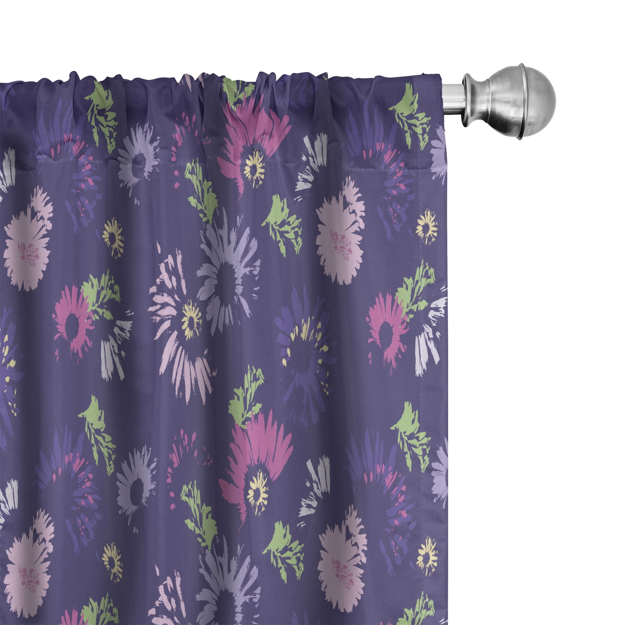 Ambesonne Abstract Curtains, Pattern of Colorful Flower, Pair of 28"x95 ...