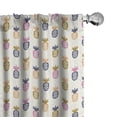 thumbnail image 1 of Ambesonne Abstract Curtains, Pineapples with Polka Dots, Pair of 28"x95", Multicolor, 1 of 5