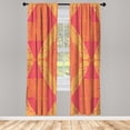 thumbnail image 1 of Ambesonne Abstract Curtains, Psychedelic Floral Art, Pair of 28"x63", Coral Burnt Sienna, 1 of 2