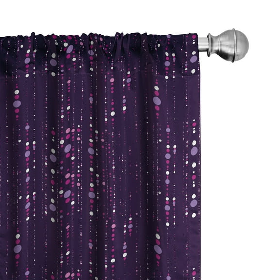 Ambesonne Abstract Curtains, Purple Toned Dots, Pair of 28"x84", Dark Purple Fuchsia