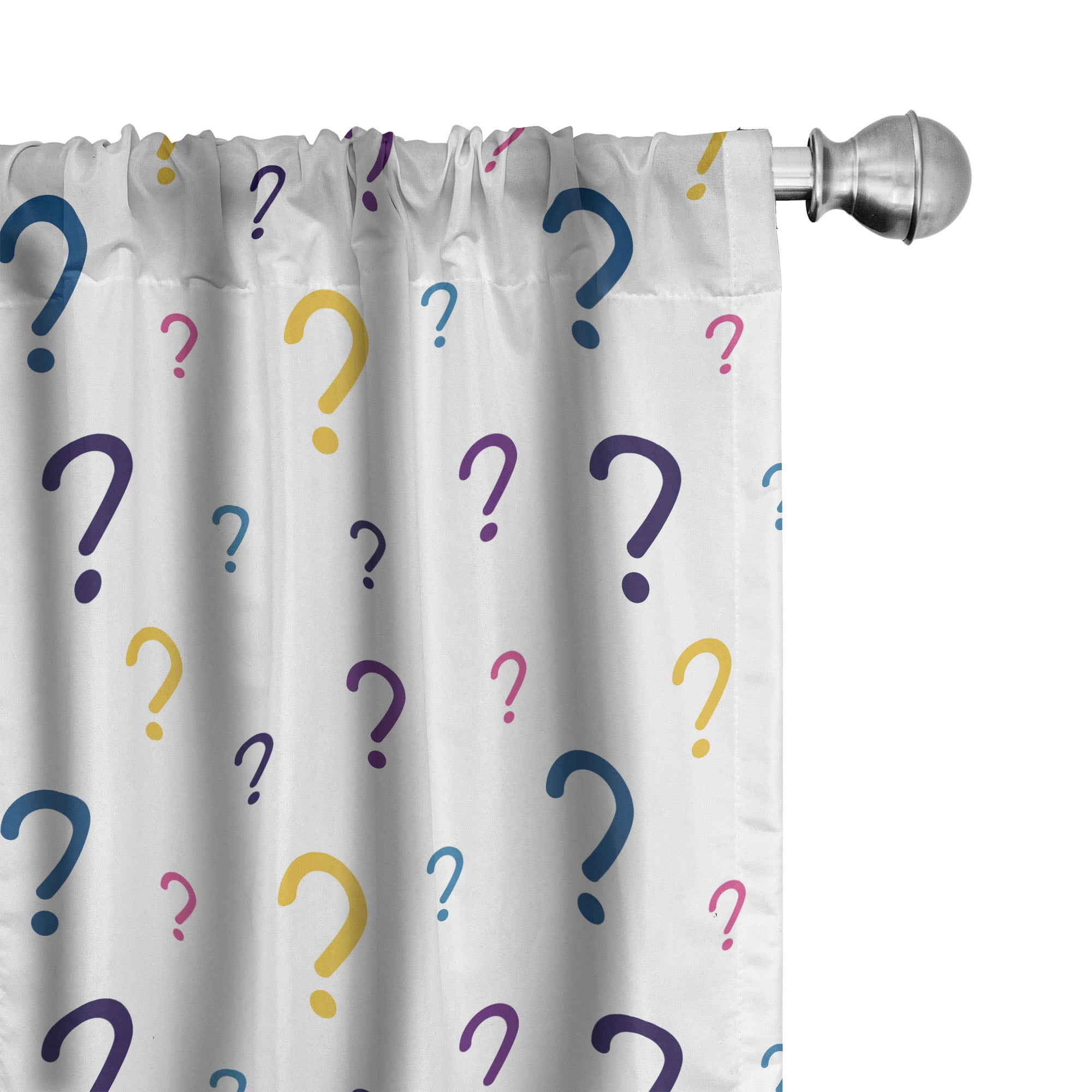 Ambesonne Abstract Curtains, Question Marks Pattern Art, Pair of 28