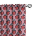 thumbnail image 1 of Ambesonne Abstract Curtains, Repetitive Apples Art, Pair of 28"x95", Pastel Pink and Dark Coral, 1 of 4