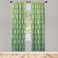 thumbnail image 1 of Ambesonne Abstract Curtains, Retro Ombre Pattern Print, Pair of 28"x63", Reseda Green, 1 of 2