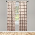 thumbnail image 1 of Ambesonne Abstract Curtains, Retro Ombre Pattern Print, Pair of 28"x84", Warm Taupe, 1 of 2