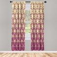 thumbnail image 1 of Ambesonne Abstract Curtains, Retro Ombre Pattern Print, Pair of 28"x95", Dark Magenta, 1 of 2