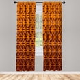 thumbnail image 1 of Ambesonne Abstract Curtains, Retro Ombre Pattern Print, Pair of 28"x95", Dark Orange, 1 of 2