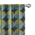 thumbnail image 1 of Ambesonne Abstract Curtains, Retro Rounds Illustration, Pair of 28"x95", Multicolor, 1 of 5