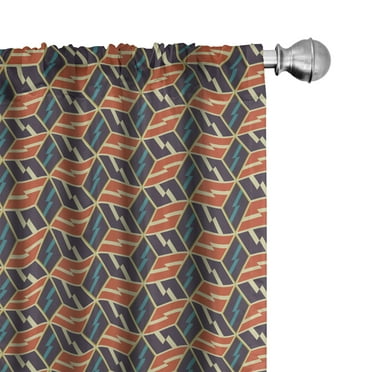 Ambesonne Abstract Curtains, Rhombuses Hexagons, Pair of 28"x63", Multicolor