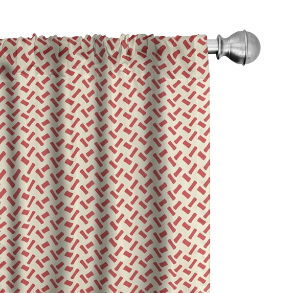 Ambesonne Abstract Curtains, Rounded Small Shapes, Pair of 28"x84", Red Cream