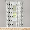thumbnail image 1 of Ambesonne Abstract Curtains, Streamlines and Circles, Pair of 28"x95", Eggshell Black and Grey, 1 of 2
