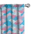 thumbnail image 1 of Ambesonne Abstract Curtains, Style Rain Clouds, Pair of 28"x84", Sky Blue Pink and Lilac, 1 of 5