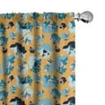 thumbnail image 1 of Ambesonne Abstract Curtains, Surreal Quirky Shapes Art, Pair of 28"x84", Apricot Sea Blue and Coral, 1 of 4