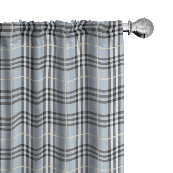 Ambesonne Abstract Curtains, Symmetry Fashion Image, Pair of 28"x84", Pale Blue Grey