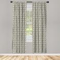 thumbnail image 1 of Ambesonne Abstract Curtains, Timeless Oval Shapes, Pair of 28"x63", Yellow Black and White, 1 of 2