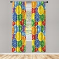 thumbnail image 1 of Ambesonne Abstract Curtains, Tropic Orange Fruit, Pair of 28"x84", Yellow Blue Green, 1 of 2