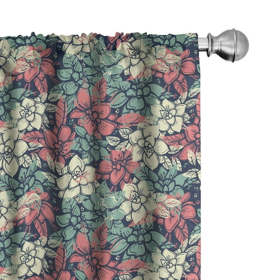 Ambesonne Abstract Curtains, Vintage Summer Romantic, Pair of 28"x95", Multicolor