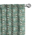 thumbnail image 1 of Ambesonne Abstract Curtains, Wave-Like Whimsical Shapes, Pair of 28"x84", Almond Green and Cadet Blue, 1 of 5