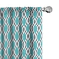 thumbnail image 1 of Ambesonne Abstract Curtains, Wavy Lines Ogee Shapes, Pair of 28"x63", Charcoal Grey Turquoise, 1 of 5