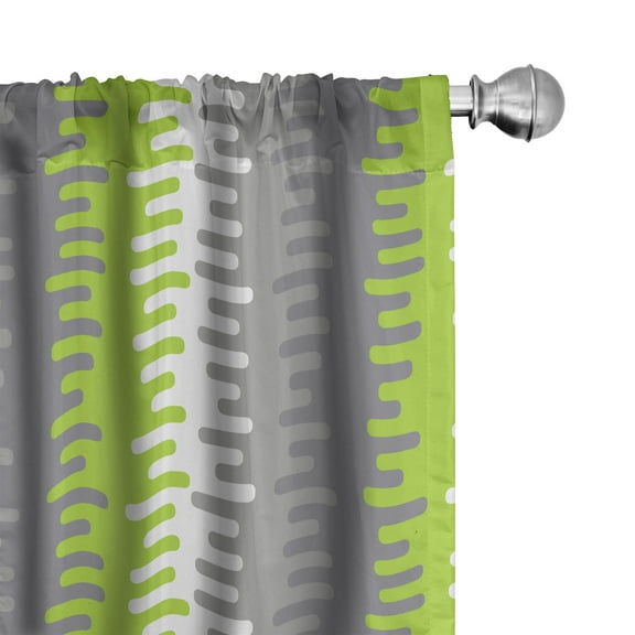 Ambesonne Abstract Curtains, Wavy Vertical Stripes, Pair of 28"x63", Multicolor