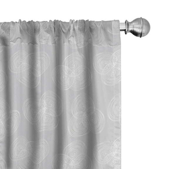 Ambesonne Abstract Curtains, Whirlpool Circles Lines, Pair of 28"x63", Pale Taupe White