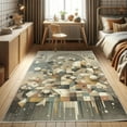 thumbnail image 1 of Ambesonne Abstract Decorative Rug Carpet, Dreamy Rounds and Fish Art, 2' x 5', Champagne Pale Teal, 1 of 5