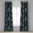thumbnail image 1 of Ambesonne Abstract Design Grommet Curtain, Art Grunge Feathers, 50"x108", Mustard Pale Ceil Blue, 1 of 1