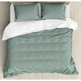 thumbnail image 1 of Ambesonne Abstract Duvet Cover Set, Concentric Triangles Art, 2-Calking, Dark Sea Green, 1 of 7