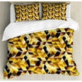 thumbnail image 1 of Ambesonne Abstract Duvet Cover Set, Graphic Cubes Blocks, 2-Calking, Black Yellow Brown, 1 of 3