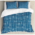 thumbnail image 1 of Ambesonne Abstract Duvet Cover Set, Hand Drawn Sketchy Lines, 2-Calking, Dark Sky Blue and Ivory, 1 of 2