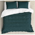 thumbnail image 1 of Ambesonne Abstract Duvet Cover Set, Intricate Stripes Pattern, Queen, Dark Blue and Petrol Blue, 1 of 3