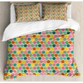 thumbnail image 1 of Ambesonne Abstract Duvet Cover Set, Rhythmic Colorful Circles, Calking, Pale Teal Pink, 1 of 3