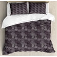 thumbnail image 1 of Ambesonne Abstract Duvet Cover Set, Sketchy Intricate Circles, 2-Calking, Eggplant Purple Grey, 1 of 3