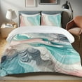 thumbnail image 1 of Ambesonne Abstract Duvet Cover Set, Swirly Feel Marble Pattern, Twin, Seafoam Grey Teal, 1 of 4