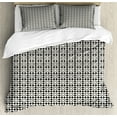 thumbnail image 1 of Ambesonne Abstract Duvet Cover Set, Symmetric Rounded Squares, 2-Calking, Dark Grey and Eggshell, 1 of 7