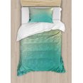 thumbnail image 1 of Ambesonne Abstract Duvet Cover Set, Tech Vector Pattern, Twin, Jade Green Pale Green, 1 of 3