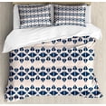 thumbnail image 1 of Ambesonne Abstract Duvet Cover Set, Triangles Arrangement Art, 2-Calking, Pale Eggshell Night Blue, 1 of 7