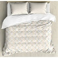 thumbnail image 1 of Ambesonne Abstract Duvet Cover Set, Vertical Candles Flowers, 2-Calking, Ceil Blue Dark Mustard, 1 of 7