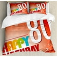 thumbnail image 1 of Ambesonne Abstract Duvet Cover Sets, 80 Old Birthday Party, 2-King, Red Vermilion and White, 1 of 3