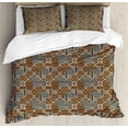thumbnail image 1 of Ambesonne Abstract Duvet Cover Sets, Autumn Tones Chaotic Style, 2-Queen, Cocoa Slate Blue, 1 of 3