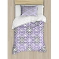 thumbnail image 1 of Ambesonne Abstract Duvet Cover Sets, Floral Themed Line Art, 2-Twin, White and Violet, 1 of 4