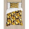 thumbnail image 1 of Ambesonne Abstract Duvet Cover Sets, Graphic Cubes Blocks, 2-Twin, Black Yellow Brown, 1 of 4