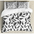 thumbnail image 1 of Ambesonne Abstract Duvet Cover Sets, Leaves on Vines Nature, 2-Queen, Grey and White, 1 of 3