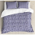 thumbnail image 1 of Ambesonne Abstract Duvet Cover Sets, Mineral Like Shapes Stones, 2-Queen, Ceil Blue Quartz and Mauve, 1 of 7