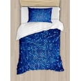 thumbnail image 1 of Ambesonne Abstract Duvet Cover Sets, Spiral Mosaic Dots, 2-Twin, Navy and Violet Blue, 1 of 4
