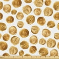 thumbnail image 1 of Ambesonne Abstract Fabric by the Yard, Earthy Colors Dots Modern, 2 Yards, Amber Pastel Brown and White, 1 of 5