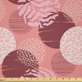 thumbnail image 1 of Ambesonne Abstract Fabric by the Yard Microfiber, Assorted Circular Shapes, 5 Yards, Pale Maroon Coral, 1 of 1