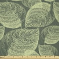 thumbnail image 1 of Ambesonne Abstract Fabric by the Yard Microfiber, Autumn Leaves Line Art, 1 Yard, Reseda Green Pale Green, 1 of 2